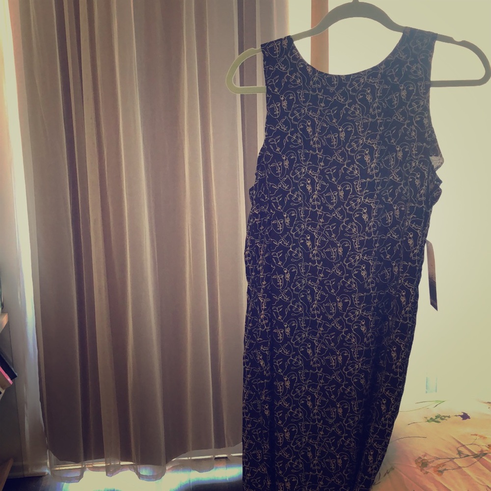 kensie midi summer dress abstract face design